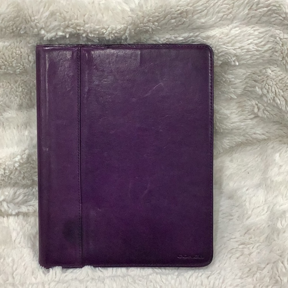 Coach iPad cover. Purple leather.